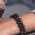 Jaspe Océanique Noir | Bronze à canon | Bracelet Diffuseur Pierre de Lave